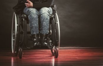 a disabled person in a wheelchair